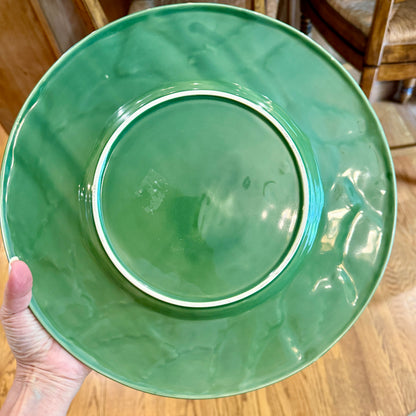 Set of 2 green cabbage charger round platters  13.25