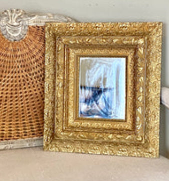 Stunning older vintage gold gilt on wood baroque mirror