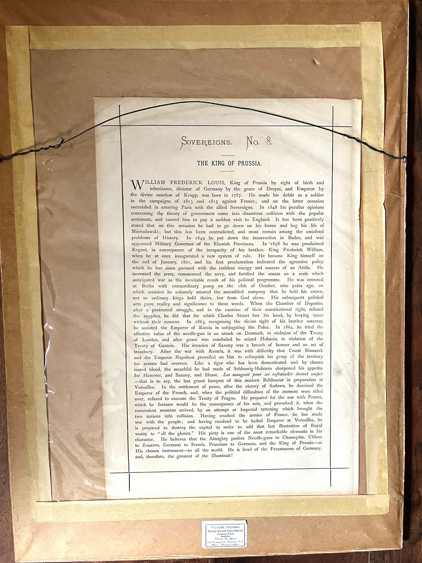 A Pair of 19th-Century Vanity Fair Color Engravings — “Sovereigns” Series, England - Silk Matted