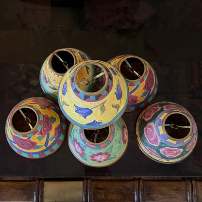 set of 6 shabby chic chandelier Ivory shades