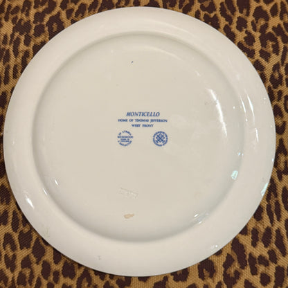 Older Vintage Wedgwood "Monticello"blue and white  Collectors plate 10 d
