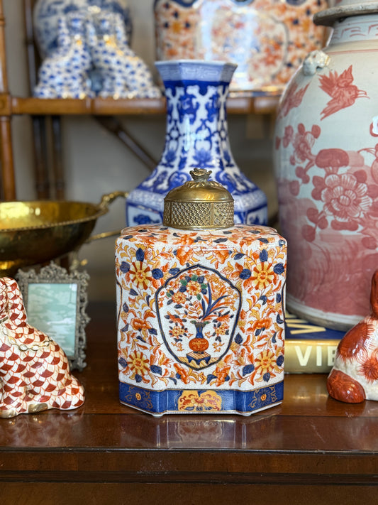 Danny’s Fine Porcelain - Imari Jar with Bronze Lid 8”x 5”x 8”