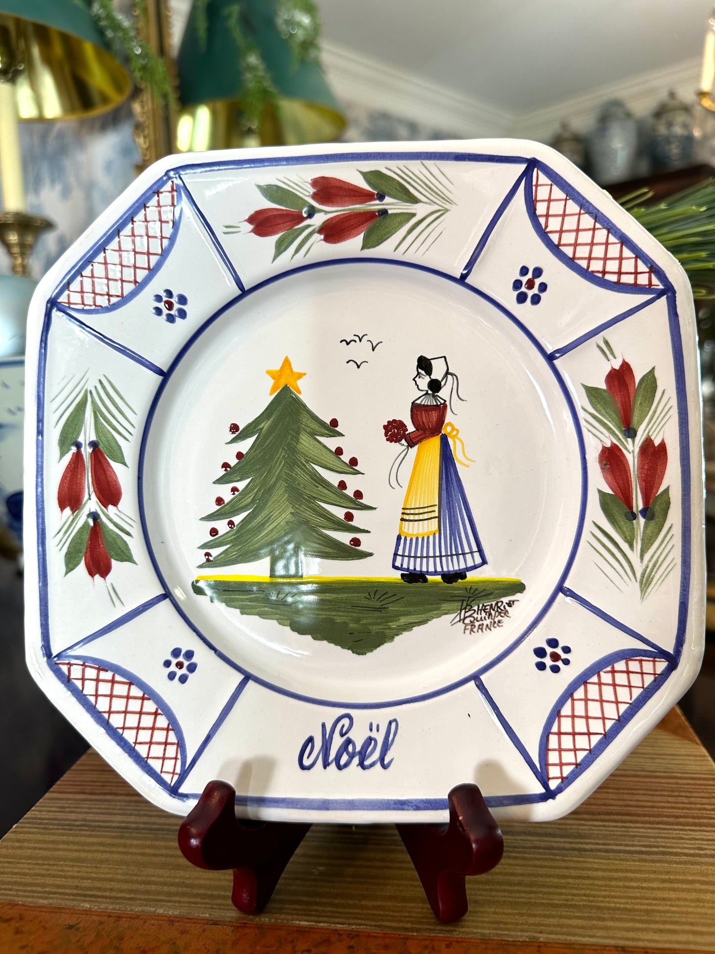 Christmas Henriot Quimper “Noel” 2003 French Faience Plate
