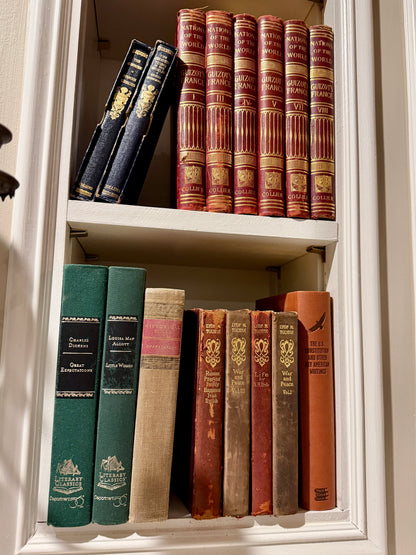 Set of 6 aged French books labeled "Nations of the World France"