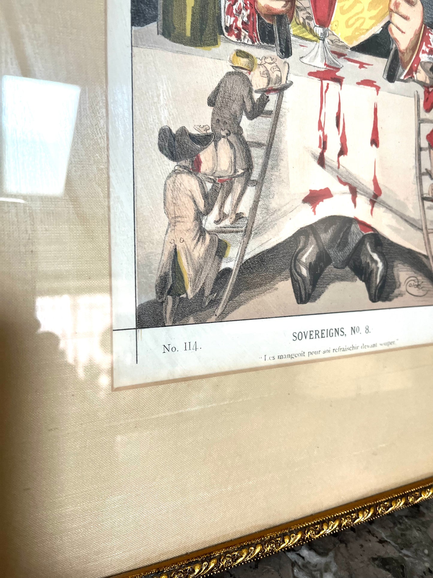 A Pair of 19th-Century Vanity Fair Color Engravings — “Sovereigns” Series, England - Silk Matted