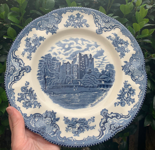 Beautiful Johnson Bros blue and white transfer-ware Blarney’s Castle plate - Excellent condition!