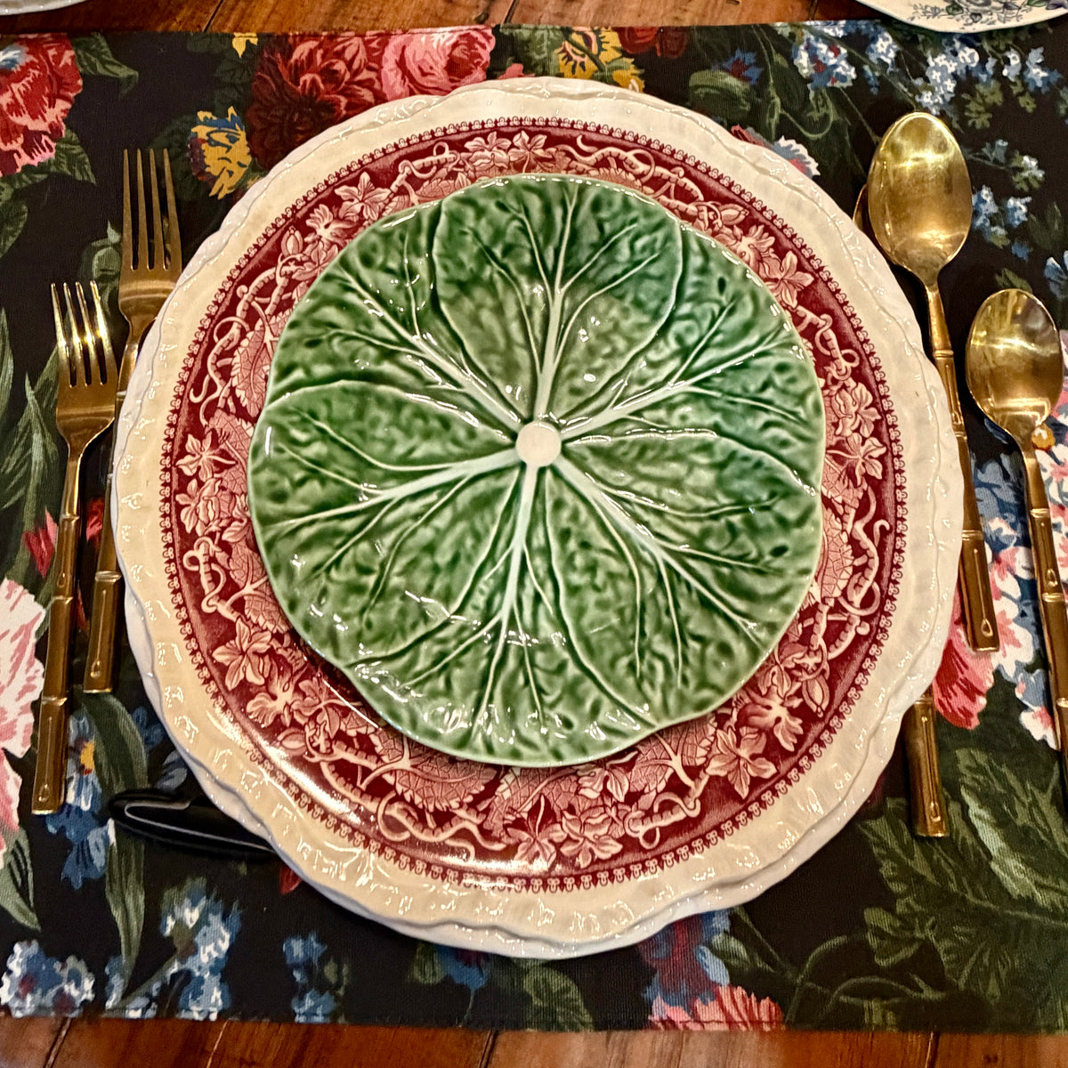 Rare Set of 8 Mason's Vista Pink Red willow dinner plates 10d