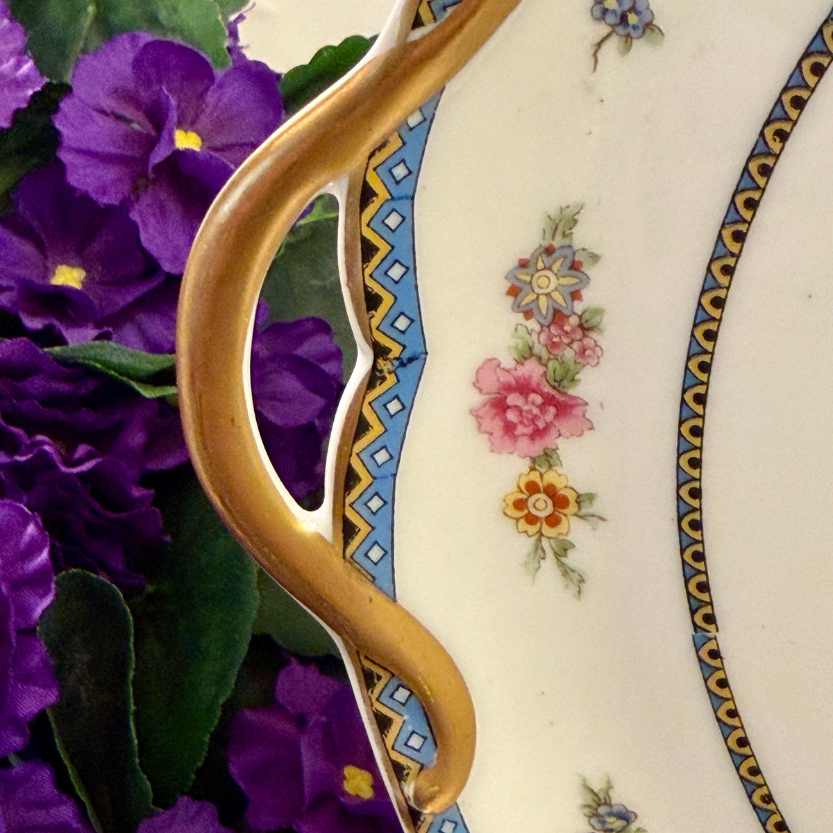 Rare & beautiful Theodore Haviland French Limoges cake plate 10 x 9.5
