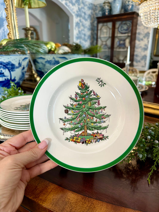 Vintage Spode Christmas Tree Salad Plates