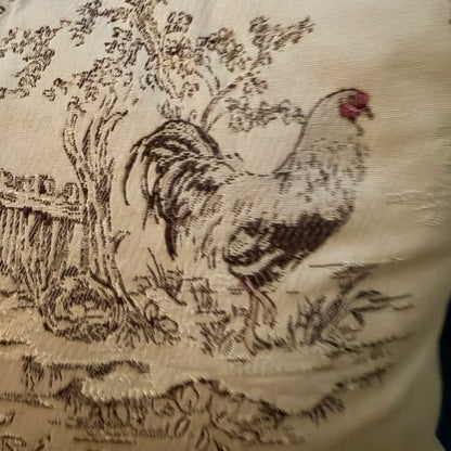 Country French rooster lumbar throw pillow 24 x 14