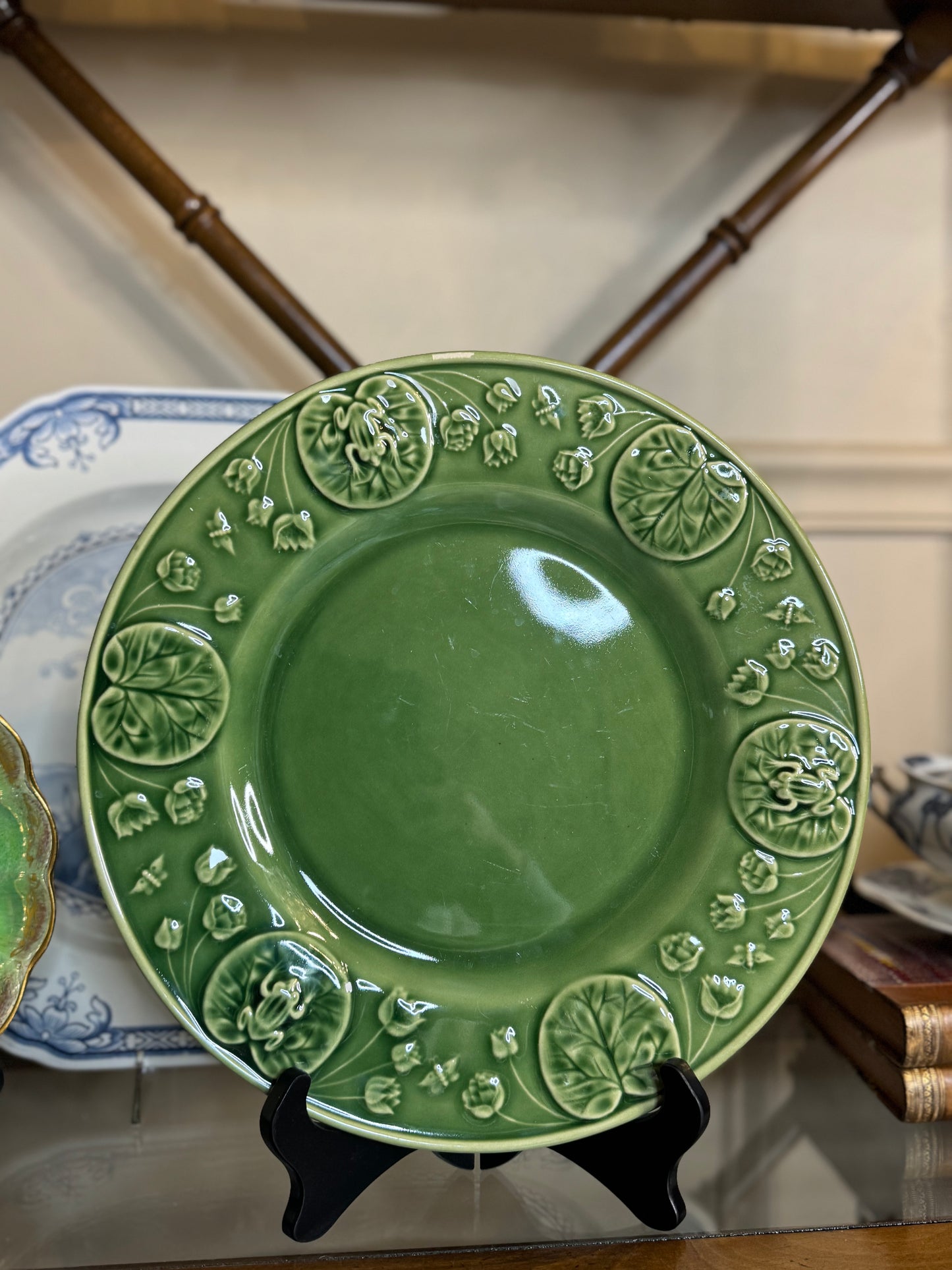 RESERVED - VINTAGE BORDALLO 12.5"D CHARGER W/ FROGS