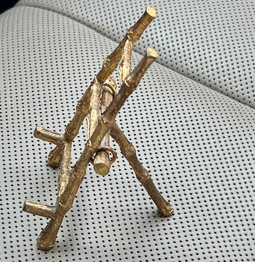 Hollywood regency gold Bamboo Easel