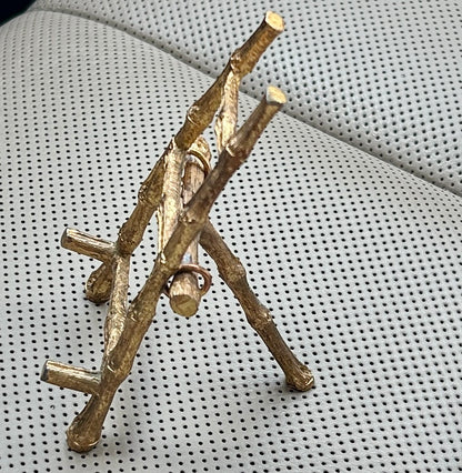 Hollywood regency gold Bamboo Easel