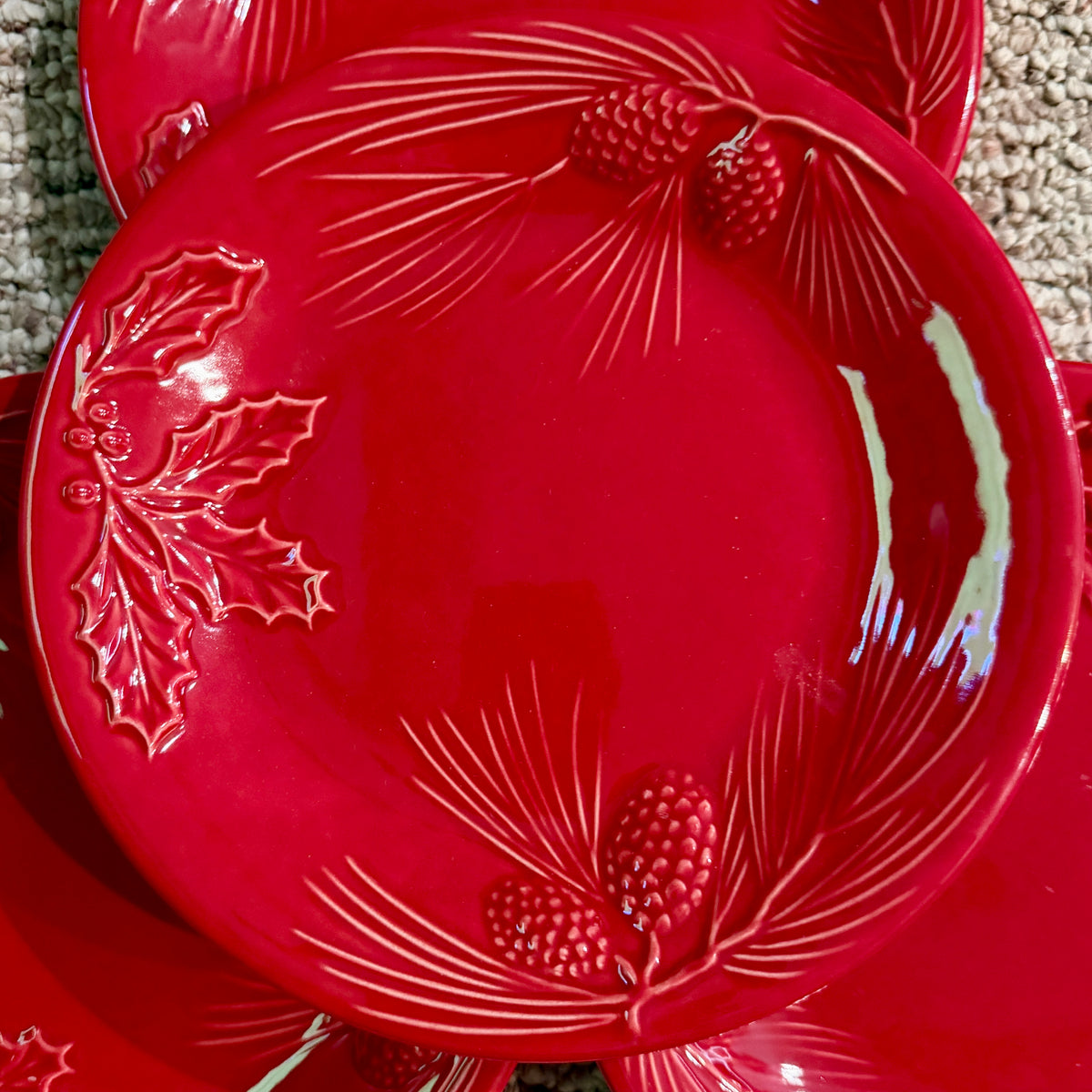 LENOX set of four RUSTIC BERRY"  salad dessert plates 8d
