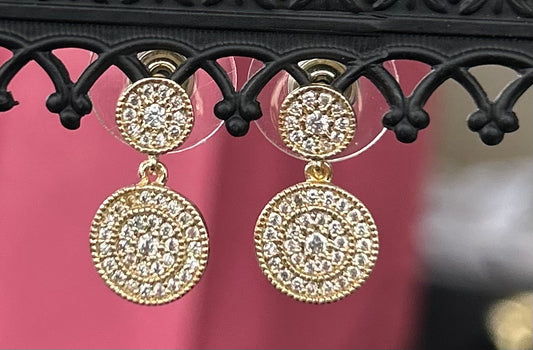 Live Small Round double pave earrings 25a
