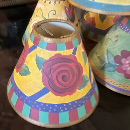 set of 6 shabby chic chandelier Ivory shades