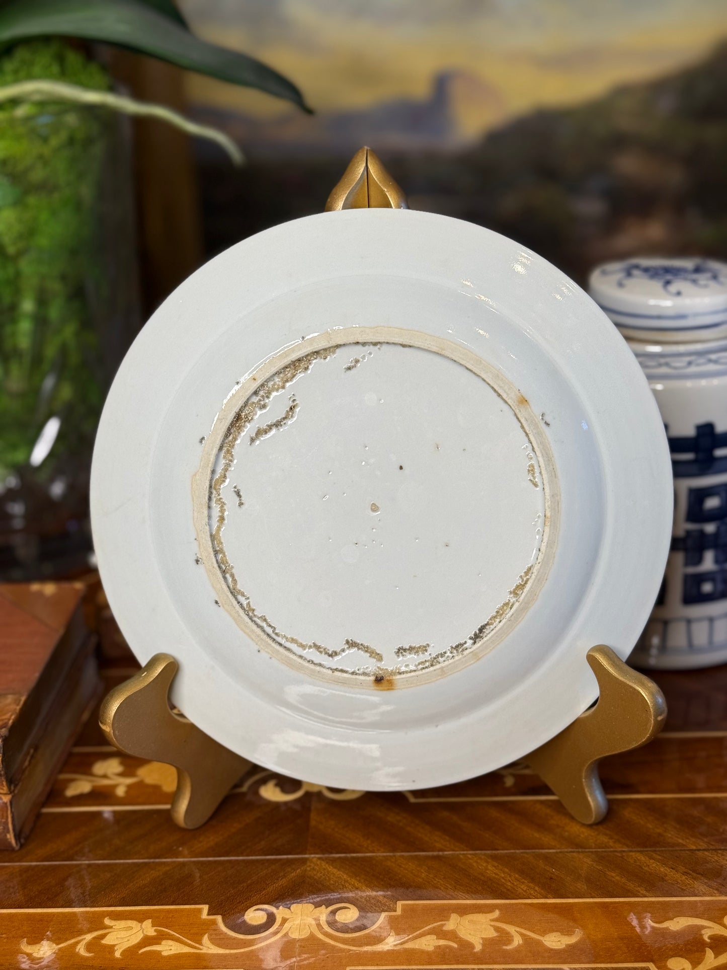 RESERVED: Cary, "1880'S QING ANTIQUE SET (2) FAMILLE PLATES, 8.5""D"