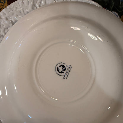 Set of 8 VINTAGE CHURCHILL BLUE WILLOW 10d DINNER PLATES