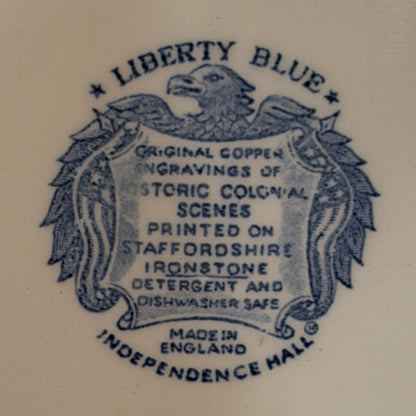 Vintage Staffordshire Of England Liberty Blue Plate 9 in hi