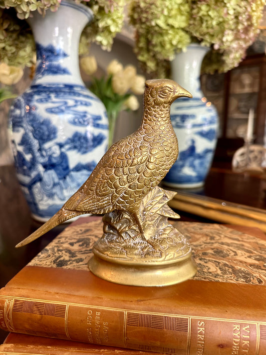 Fabulous Gold Brass Pheasant Figure Bird