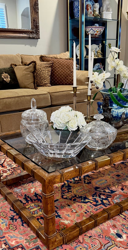Sparkling large oval Vintage lidded jar