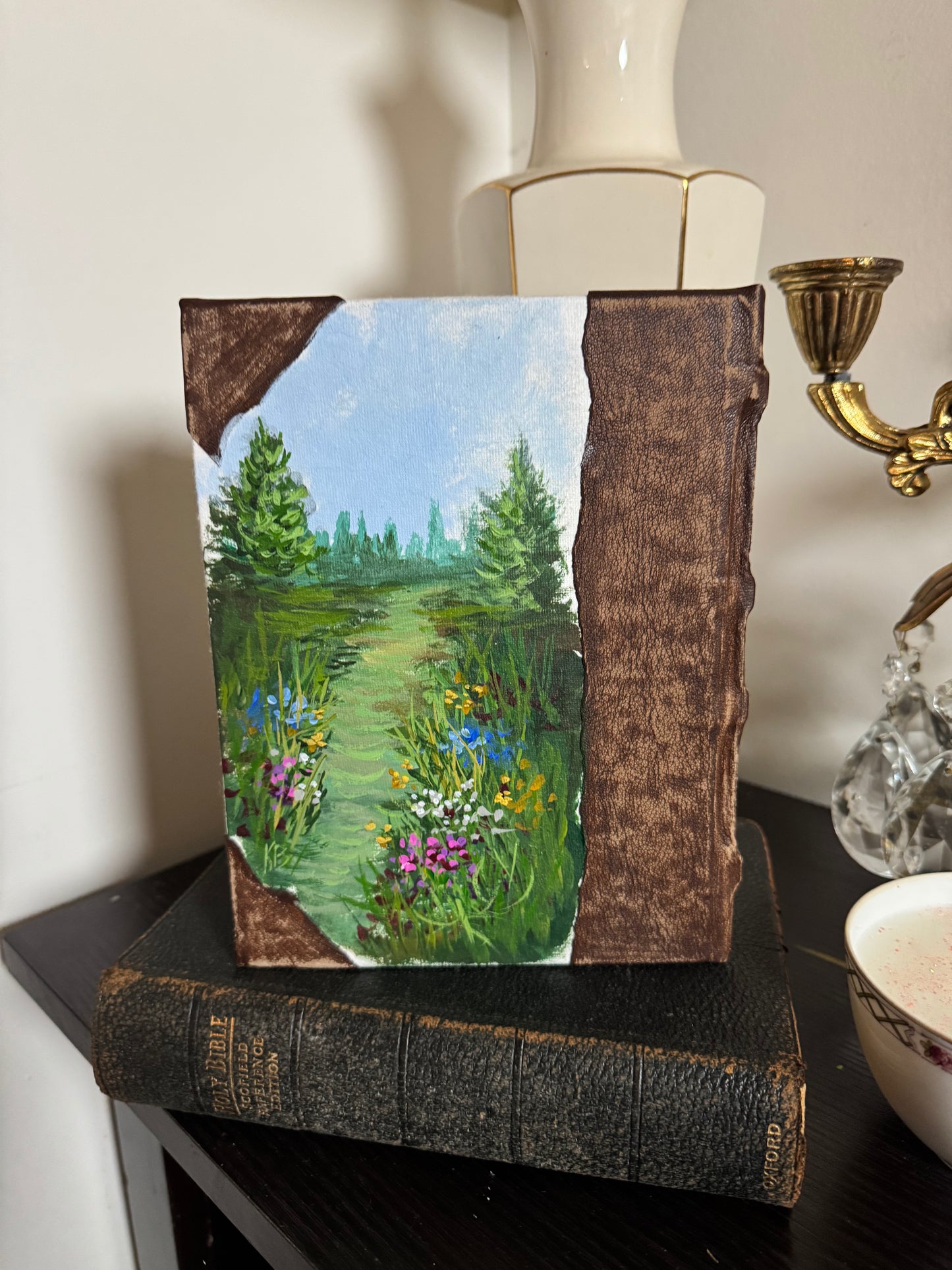 Reserved 07/28 Hand painted medium landscape journal 6x8”