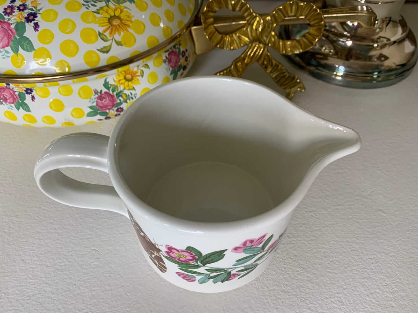Portmeirion Botanic Garden small pitcher with flowers and butterflies - Excellent condition!