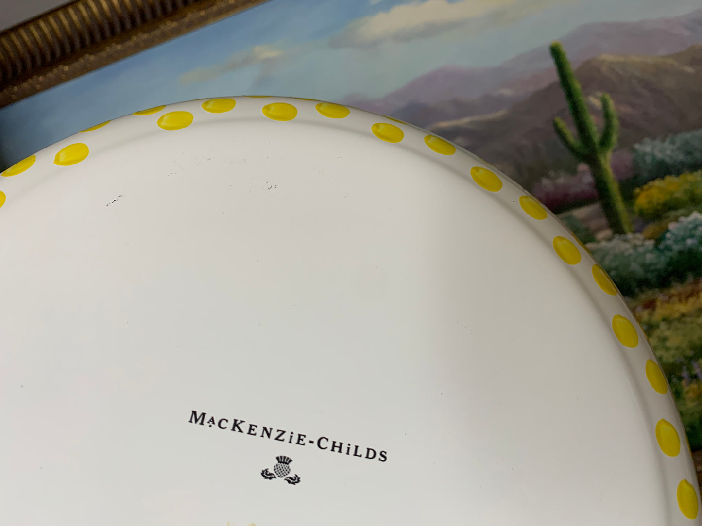 Gorgeous MacKenzie Childs Buttercup 10” Enamel Pan - Excellent condition!