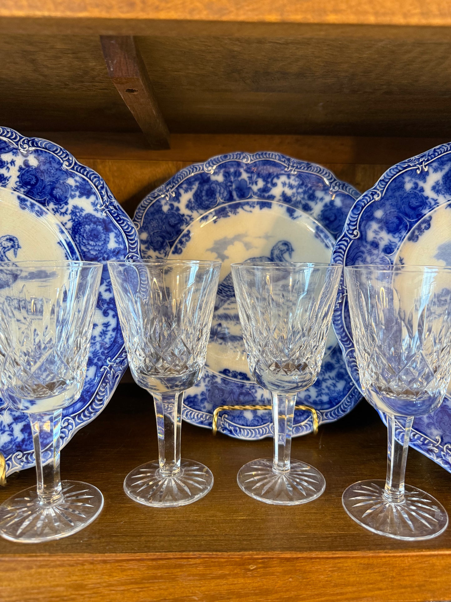 Set of 4 Waterford Lismore Crystal Cordial Glasses or Small Wine Clarets