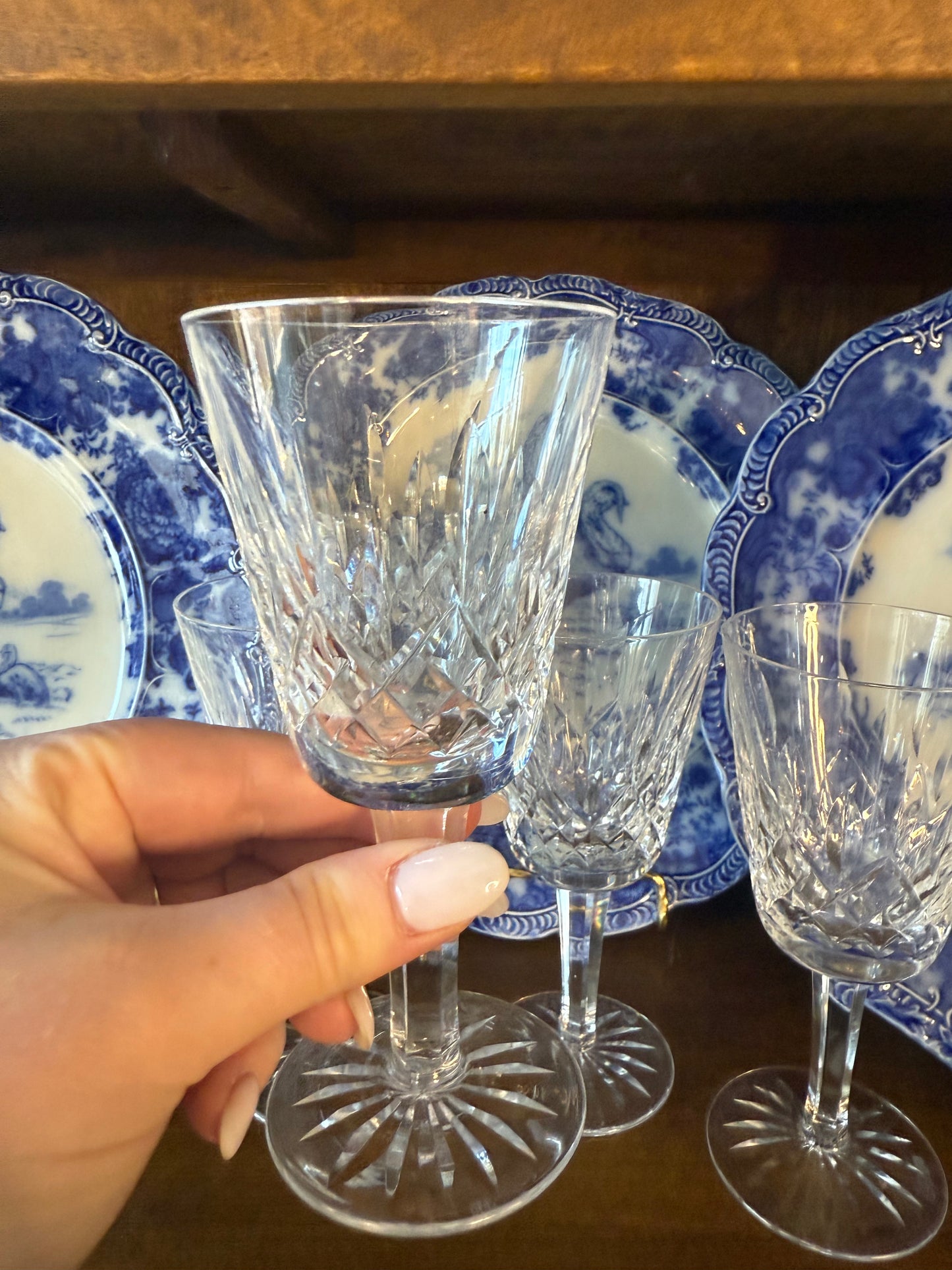 Set of 4 Waterford Lismore Crystal Cordial Glasses or Small Wine Clarets