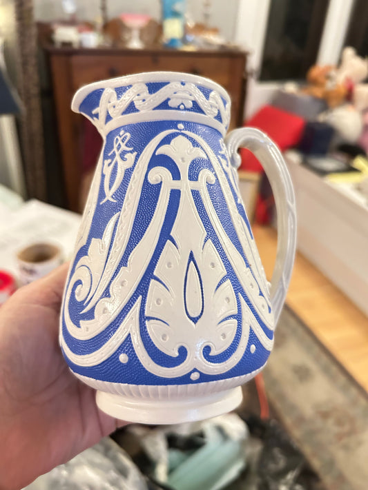 Lovely Copeland Antique Blue and White Pitcher
