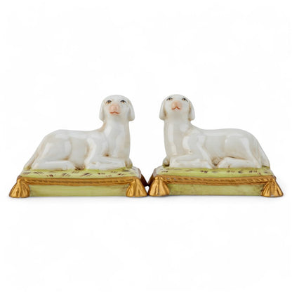 DANNY'S FINE PORCELAIN: 5x4x4 Ceramic Sheep/Lamb Bookends, Lime Gold Pillows