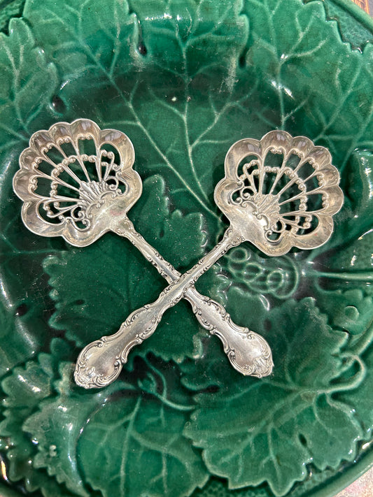 Antique Pair of Gorham Sterling Nut Spoons