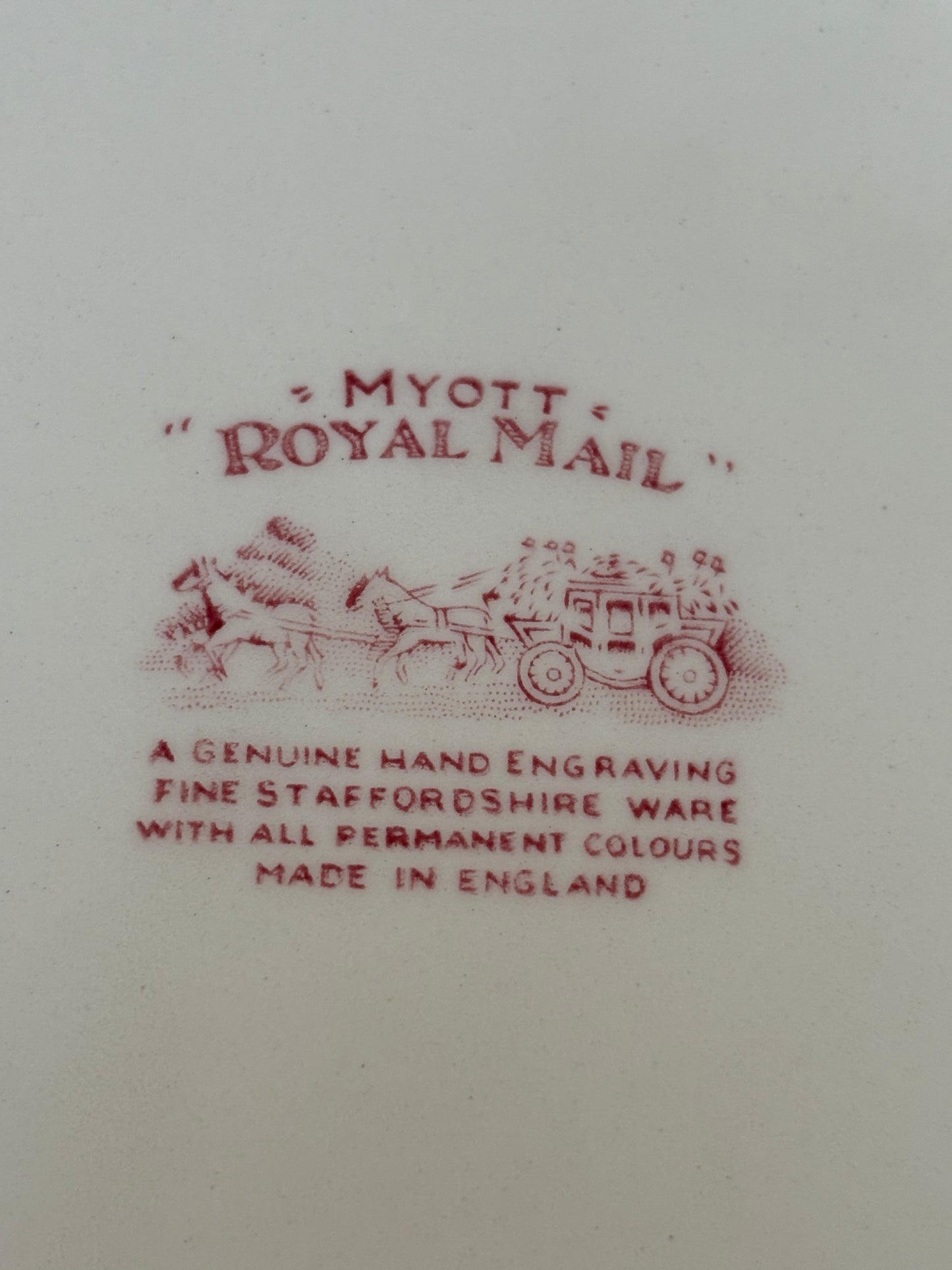 Live 12/2 for Maria 10 piece set of Myott “Royal Mail” Dishes