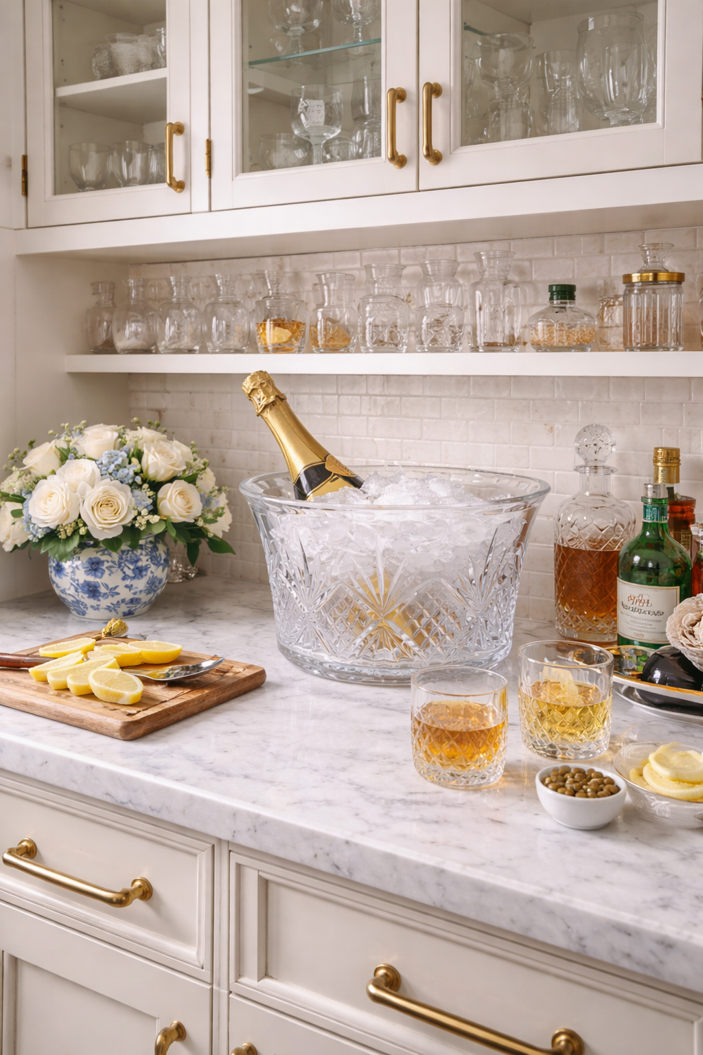 Cut Crystal Champagne Bucket or Serving Bowl | Unleaded Crystal | 14.09” L x 10.04” W x 7.09” H