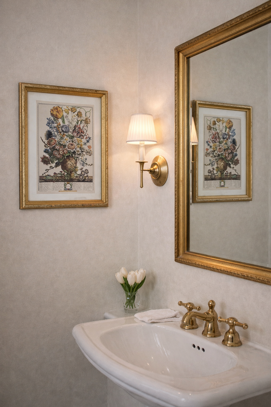 March Framed Botanical Month Print | Antique-Style Floral Wall Art | 9.25” x 11.25”