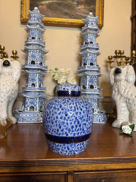 RESERVED - DA4331 - MINTON blue and white ginger jar, c.1930