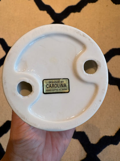 Pair of White Ceramic Candle Holders