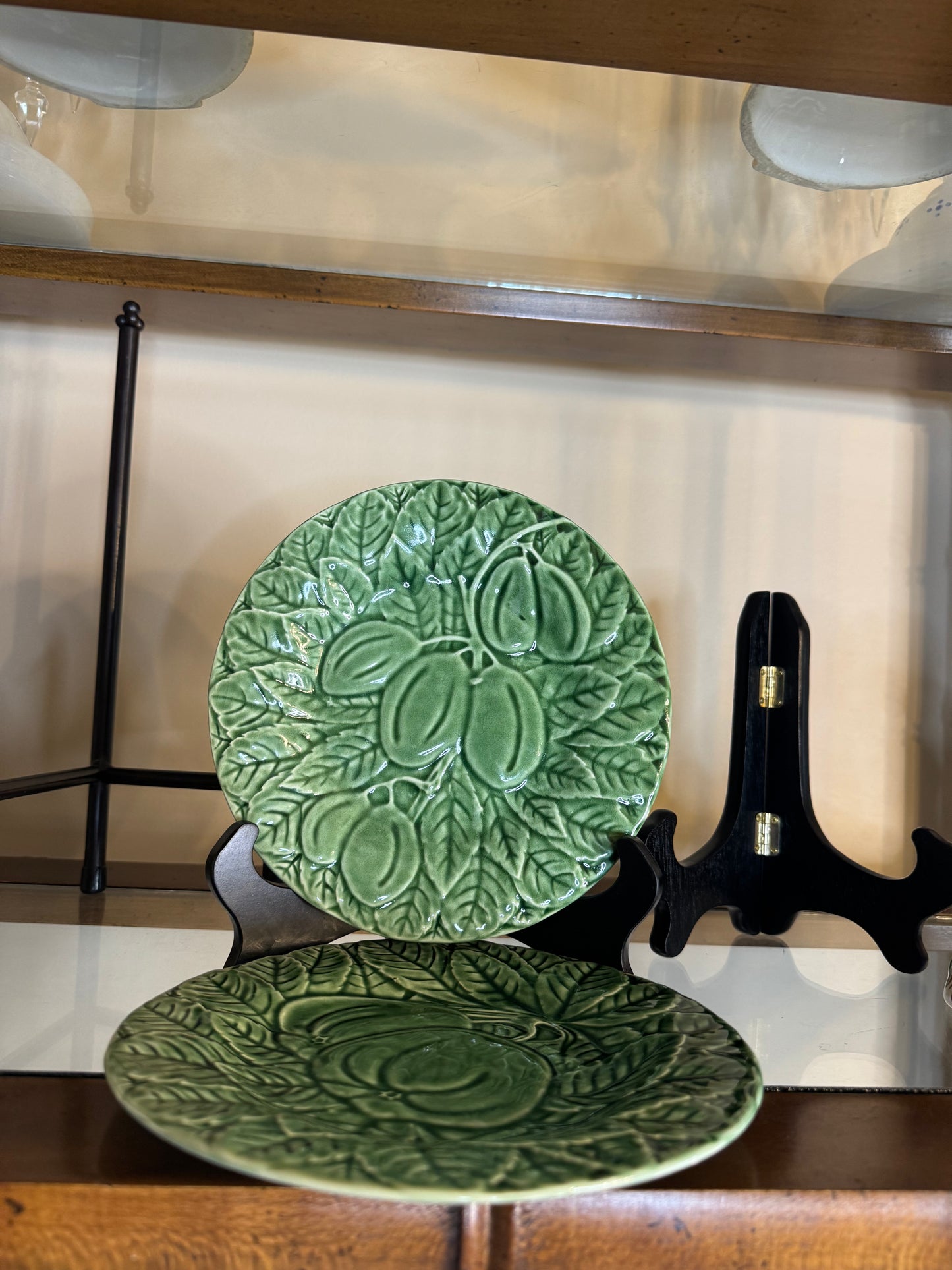RESERVED - VINTAGE BORDALLO 8"D PLATE PAIR