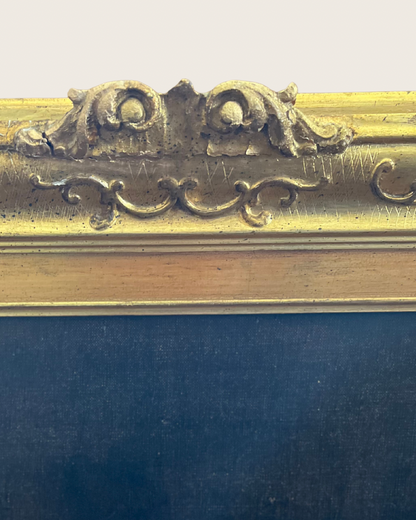 Elegant Large Signed Still Life Oil on Canvas | Moody Classical Fruit Study - Older Vintage - Substantial Solid Wood Gilded Frame From Italy