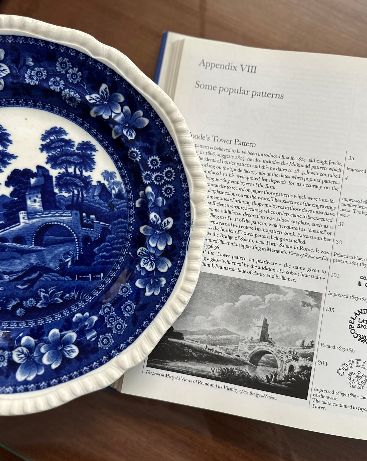 Pair Antique Copeland Spode Tower Blue Flat Soup Pasta Plates | November 1924
