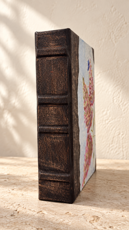 Hand-Painted Hydrangea & Butterfly Handmade Journal – 10 × 7 Inches