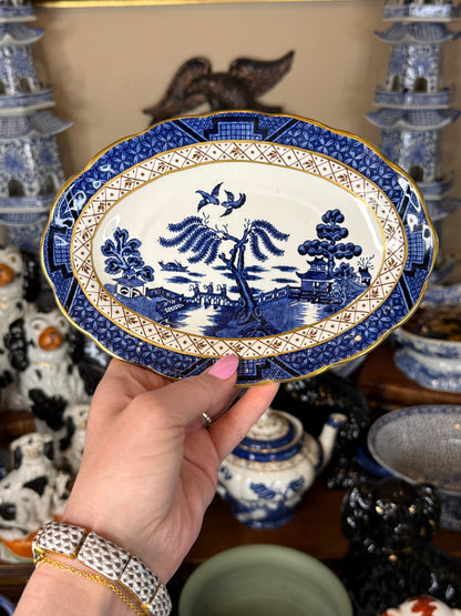 Vintage 1950's Booths Real Old Willow | Scalloped Gravy (BASE ONLY) | Blue & White | English Transferware | A8025