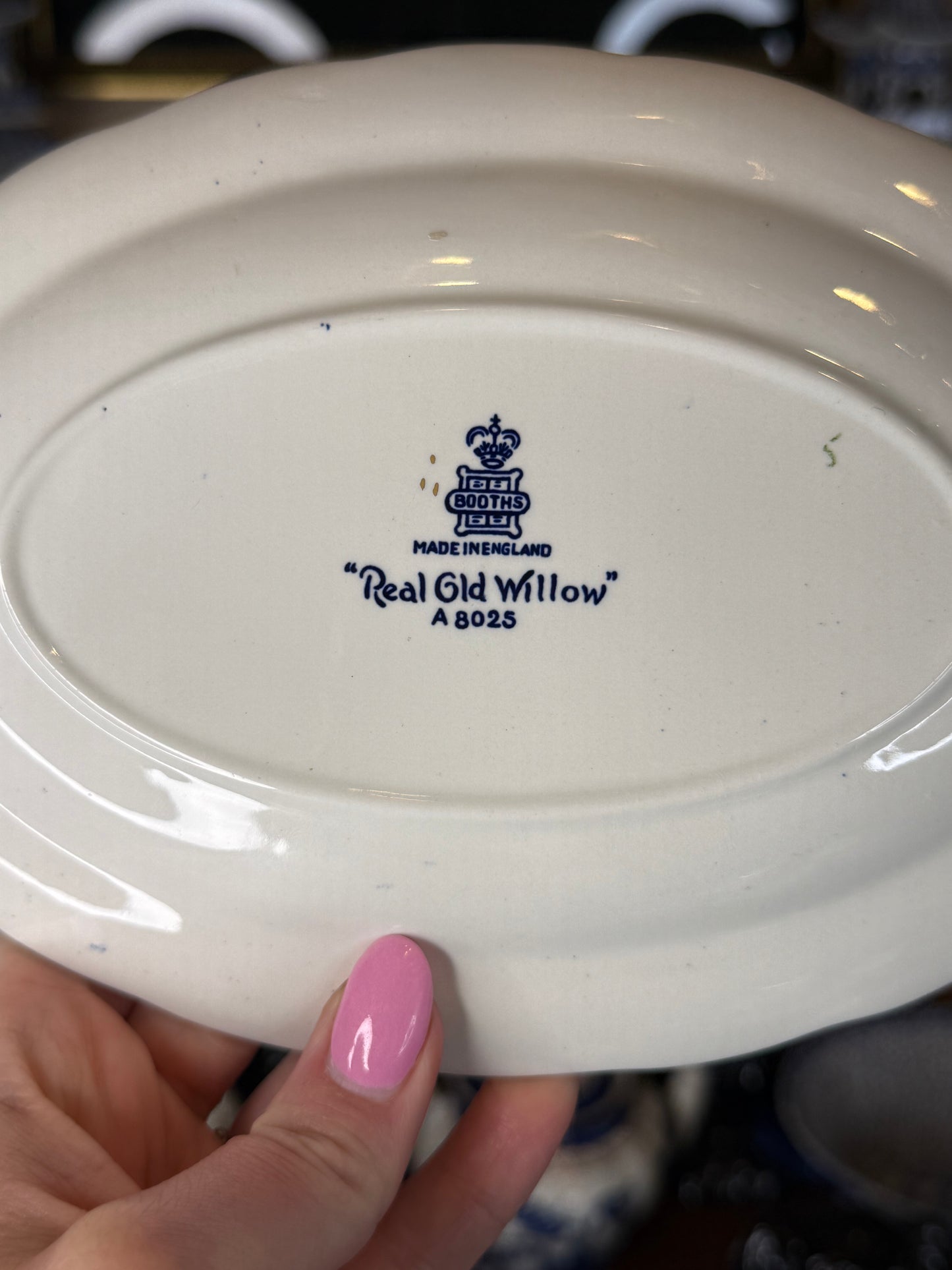 Vintage 1950's Booths Real Old Willow | Scalloped Gravy (BASE ONLY) | Blue & White | English Transferware | A8025
