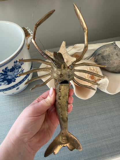 Vintage Brass Large 12.5” Lobster