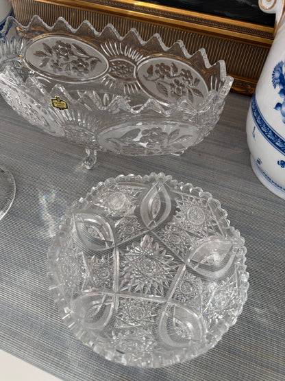 Vintage 7” Crystal Serving Dish