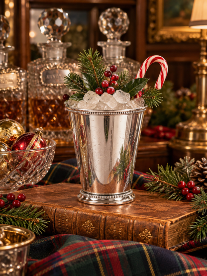 Large Steel Mint Julep Cup (12 oz) | Handcrafted Silver-Tone Vase & Floral Arrangement Holder
