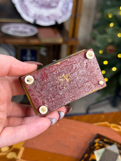 Antique Tortoiseshell Trinket Box with Silk Interior | Petite 3” Box