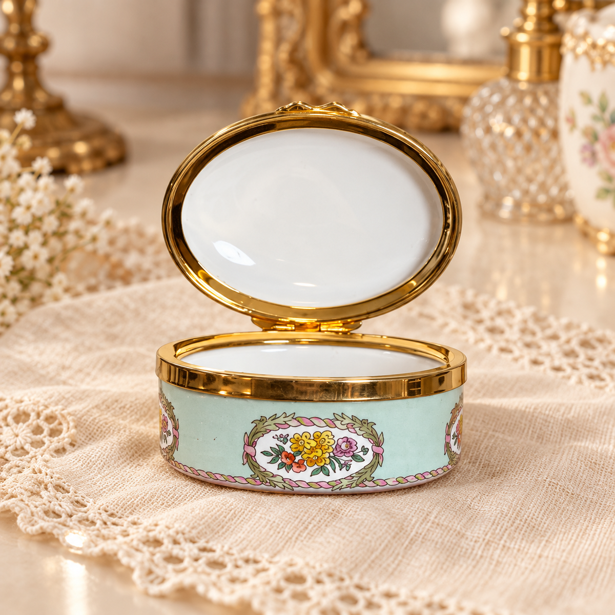 Halcyon Days “Mother For You with Love” Enamel Keepsake Box