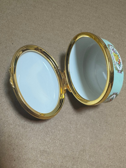 Porcelain Mother gift trinket box Halcyon Days Enamels England